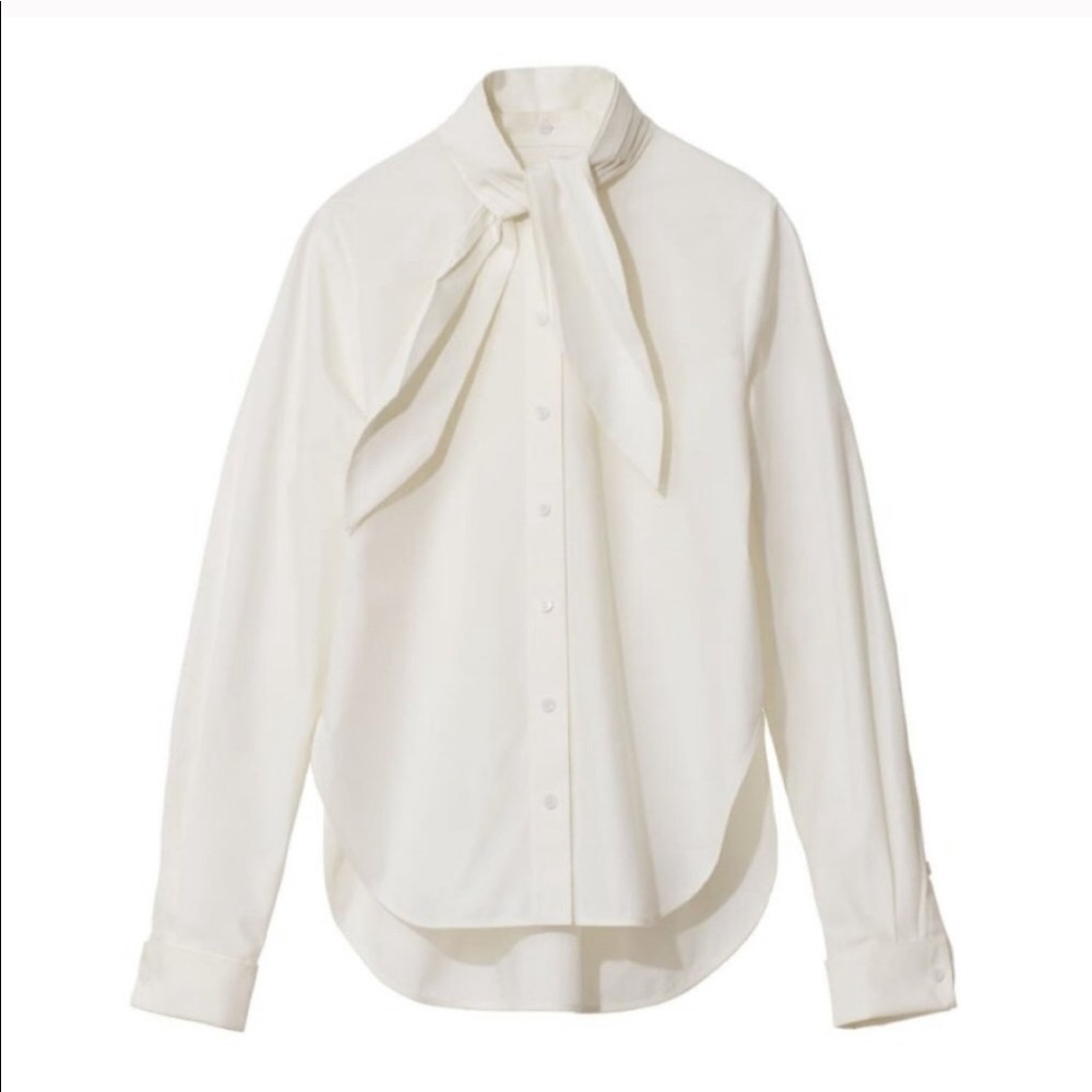 H&M Studio 2018 Cotton Button-Up with Tie